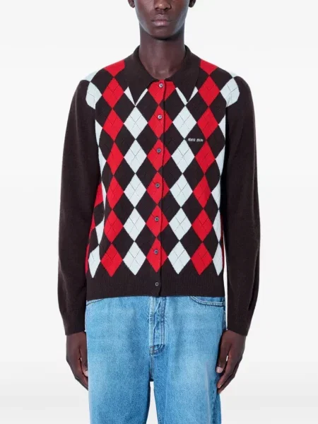 Cardigan Miu Miu din cașmir maro