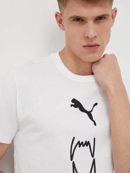 Tričko Puma s potiskem bílá