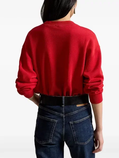 Gulerat pulover Polo Ralph Lauren cu autograf alergare verde