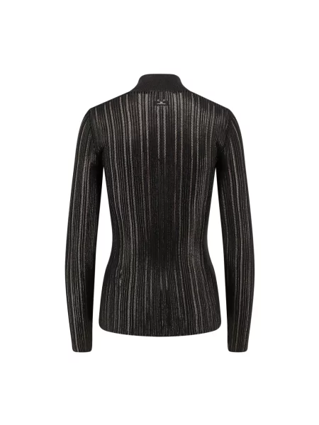 Top Elisabetta Franchi z wysokim kołnierzem czarny