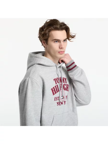 Φούτερ Tommy Hilfiger Varsity Embro Rlx Hoodie Light Grey Heather M γκρι