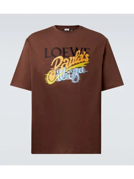 Tricou Loewe cu imagine din jerseu maro