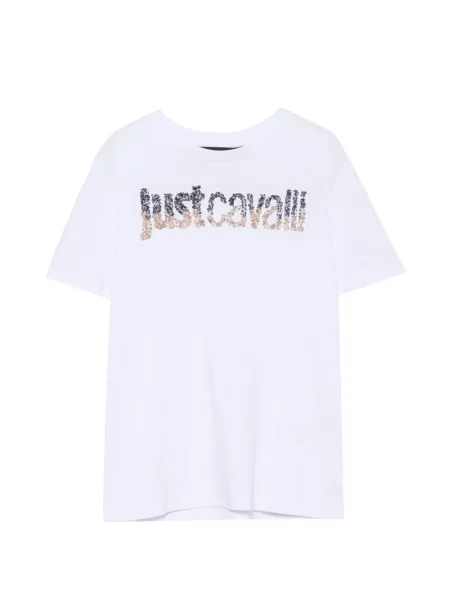 Tricou Just Cavalli cu paiete alb