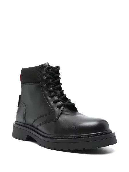 Cizme scurte Tommy Jeans din piele negru