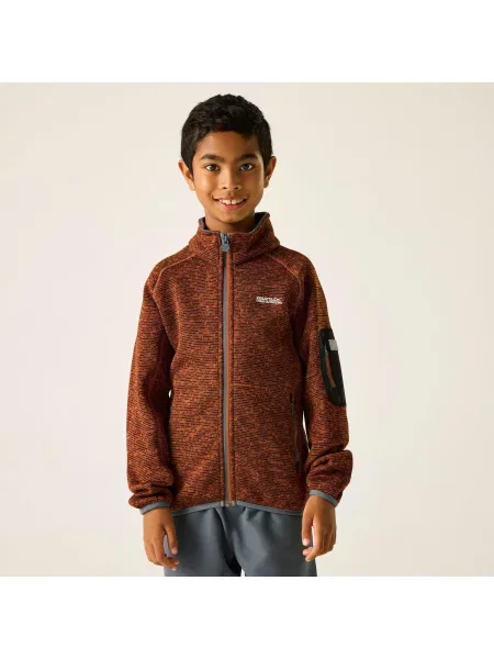 Bluza Newhill Junior z zamkiem błyskawicznym i polarem Marl pomarańczowa