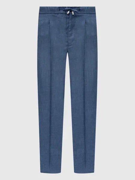 Шерстяные брюки Enrico Mandelli синие