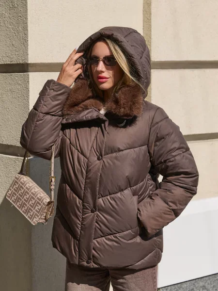 Пуховик MilaNova коричневий