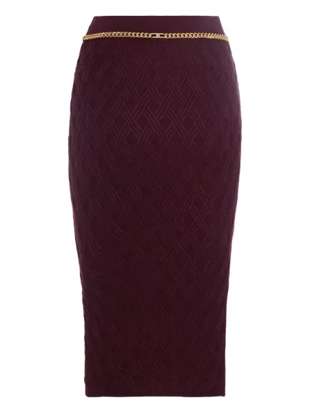 Fustă Elisabetta Franchi cu imprimeu geometric roșu