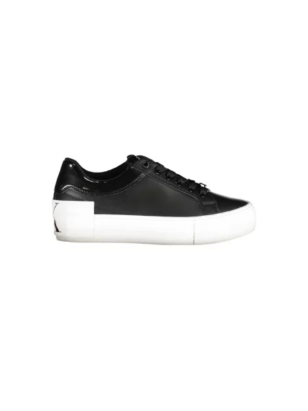 Trampki Calvin Klein sznurowane skórzane czarne