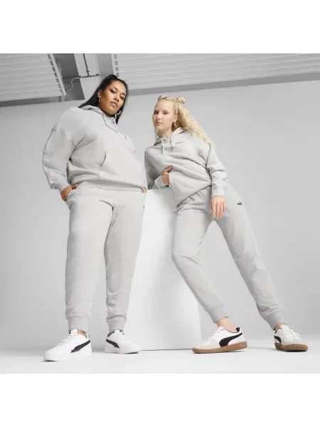 Spodnie dresowe z małym logo ESS PUMA Light Gray Heather czarne