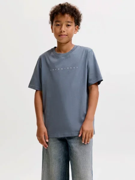 Jack & Jones Junior Tricou JJEStar gri închis alb