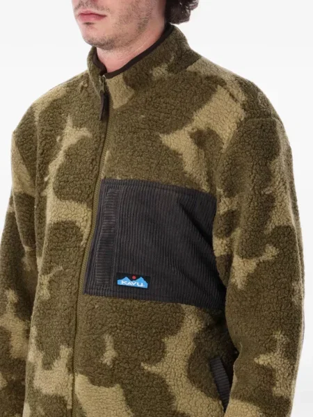 Geacă Kavu din fleece cu imagine cu model camuflaj verde