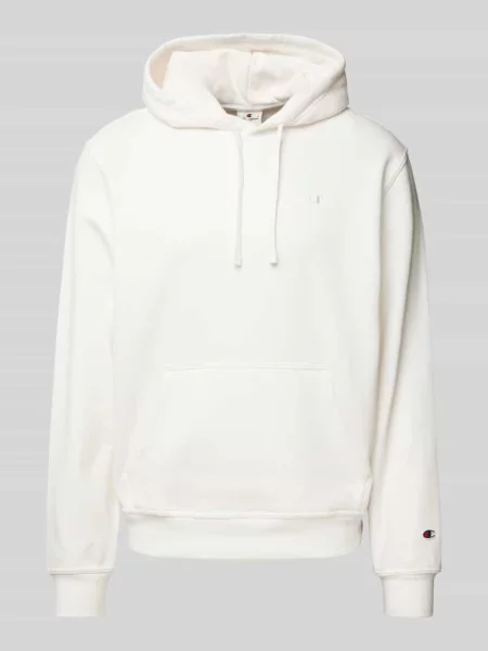 Bluza z kapturem i naszywką z logo Champion biała