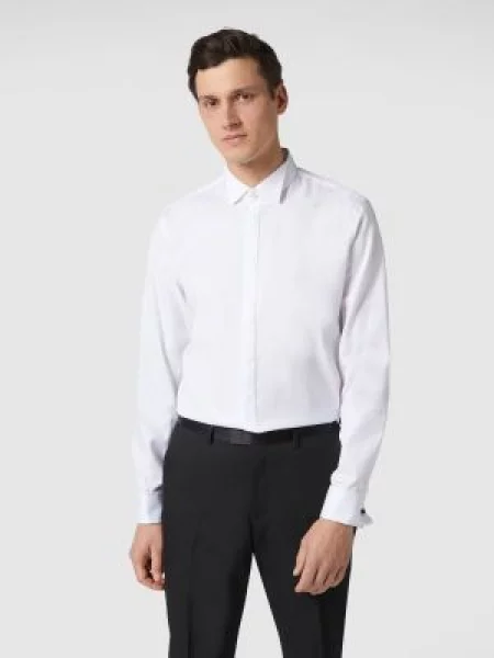 Koszula smokingowa o kroju slim fit z diagonalu Jake*s biała
