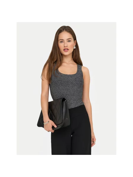 ONLY Топ Lea Regular Fit сірий