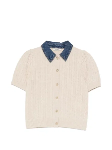 Gulerat cardigan Sandro tricotate