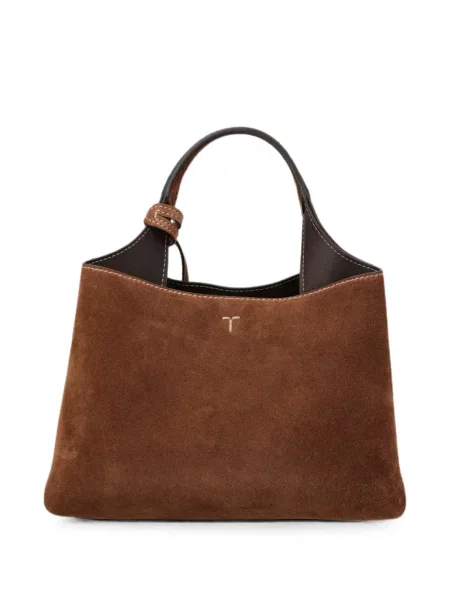 Τσάντα shopper Tod's σουέτ καφέ