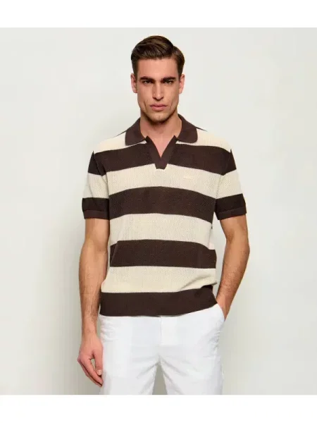 Tricou polo Lacoste clasic bej