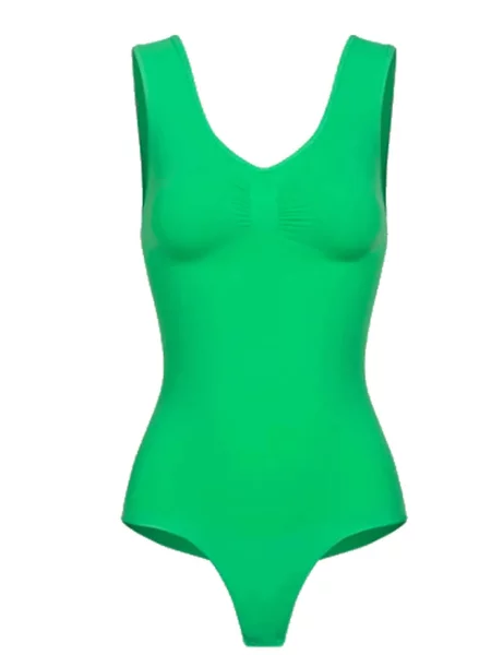 Cfab Alakformáló body Tank Bodysuit Sculpting Shapewear mit String neonzöld