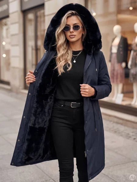 Kurtka zimowa parka LUSTER Dstreet granatowa