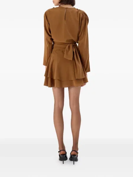 Rochie mini Occleus drapată maro
