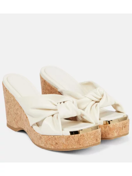 Сандали Jimmy Choo с клин ток бяло