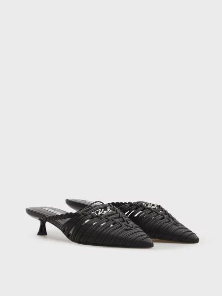 Кожаные мюли Karl Lagerfeld черные