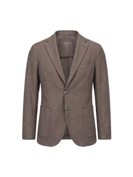 Circolo Marynarka Z Jerseyu O Kroju Slim Fit braun brązowa