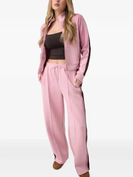 Pantaloni Guess cu dungi alergare roz