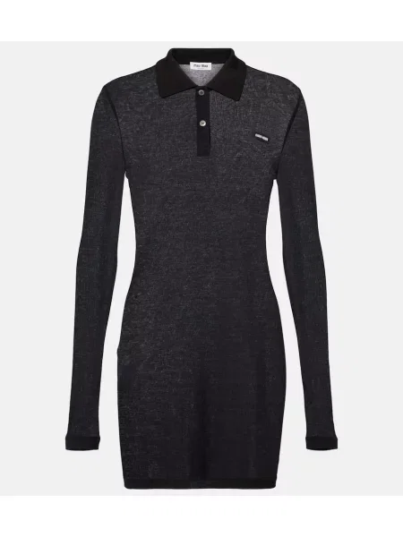 Pleten pletena obleka Miu Miu črna