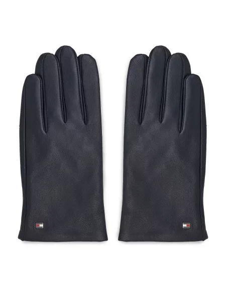 Rokavice Tommy Hilfiger Essential Flag Leather Gloves Space Blue modra