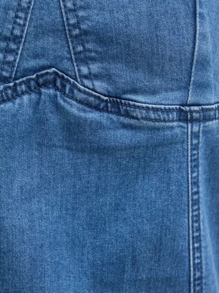 Rochie din denim Desigual cu volane până la genunchi de costum albastru