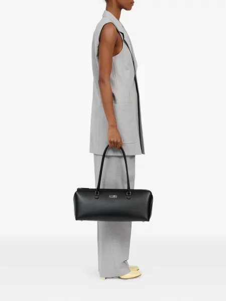 Кожена чанта Mm6 Maison Margiela черно