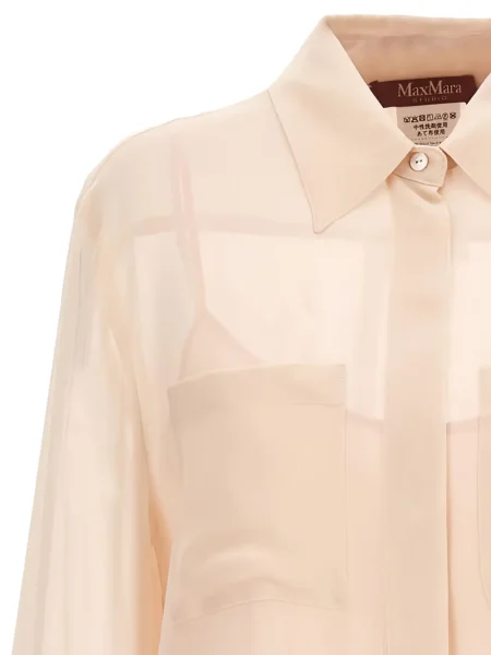 Cămașă Max Mara transparente roz