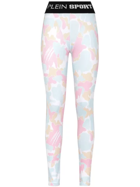 Legginsy Plein Sport z nadrukiem w kamuflażu niebieskie