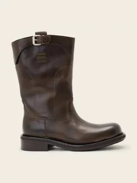 AllSaints kotníkové boty kožené Morris Pull On Boot hnědé