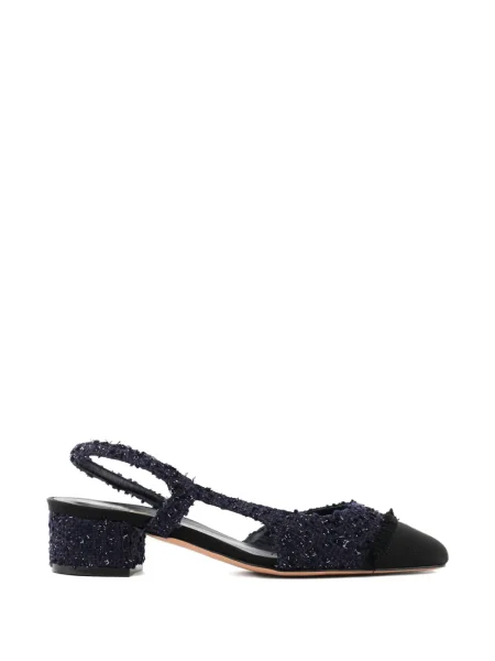 Pantofi cu toc Paul Warmer cu franjuri slingback albastru
