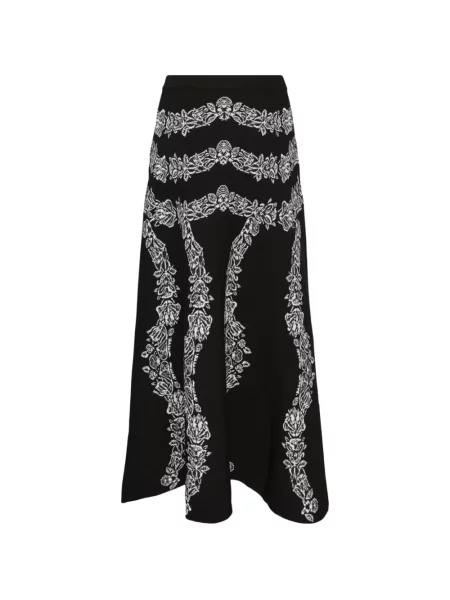 Fustă midi Ulla Johnson din jacard până la genunchi negru