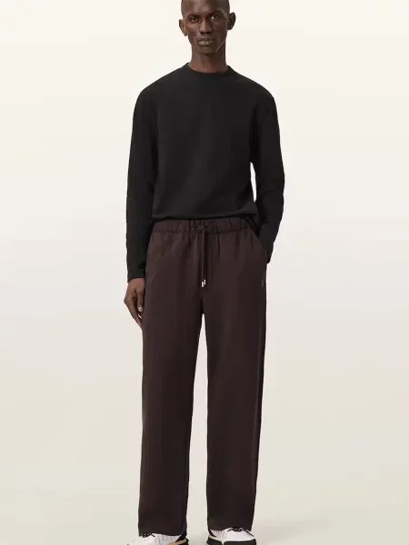 Спортивні штани AllSaints однотонні коричневий