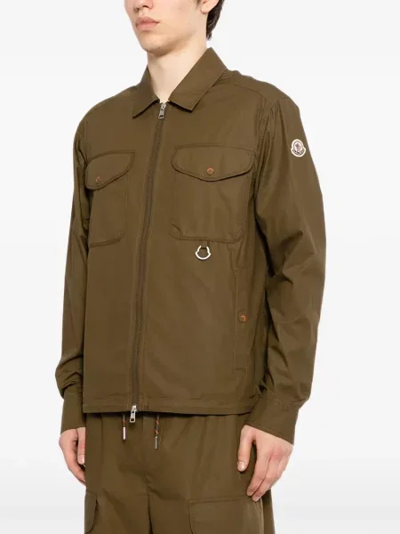 Majica Moncler sa dugačkim rukavima puplin zelena