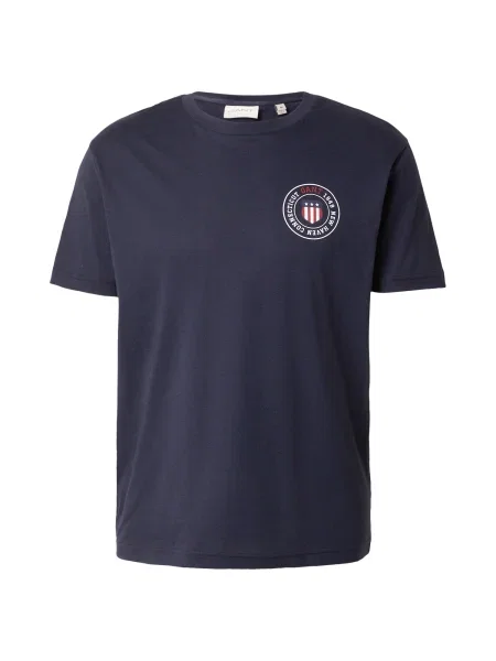 GANT Tricou albastru închis / roșu alb