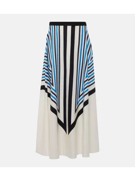 Fusta maxi Joseph de mătase alb