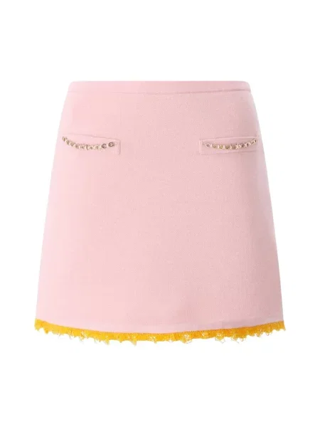 Mała spódnica mini Casablanca wełniana w kształcie litery A różowa