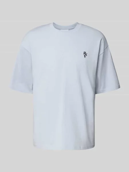 T-shirt o kroju relaxed fit z okrągłym dekoltem Review błękitna