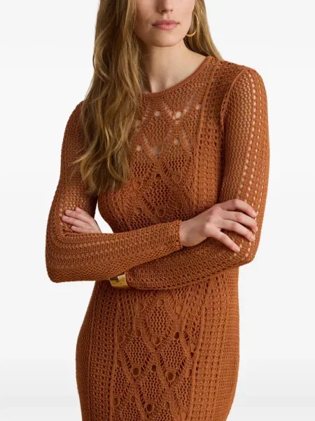 Lung rochie midi Lauren Ralph Lauren tricotate maro