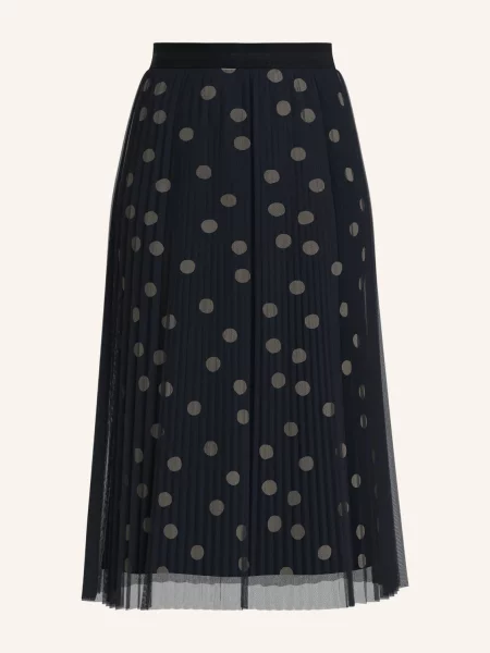 Lekko rozkloszowana spódnica midi w grochy S.oliver Black Label czarna