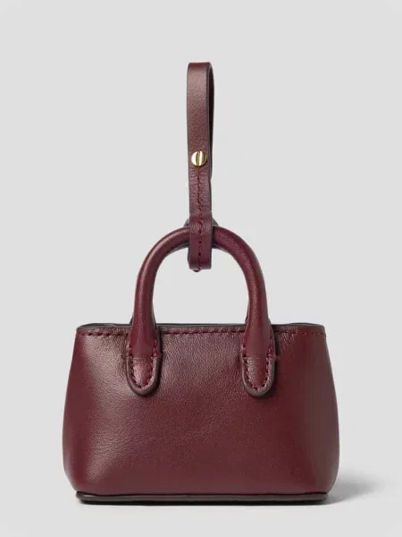 Zawieszka ze skóry z aplikacją z logo Lauren Ralph Lauren bordowa