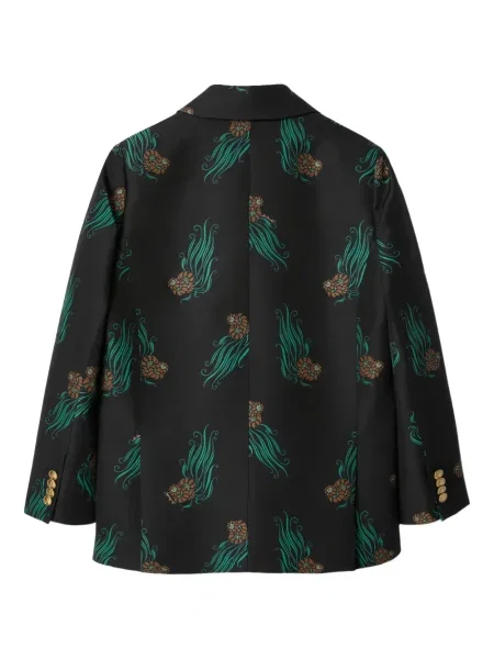Geacă La Doublej cu model floral cu imagine negru