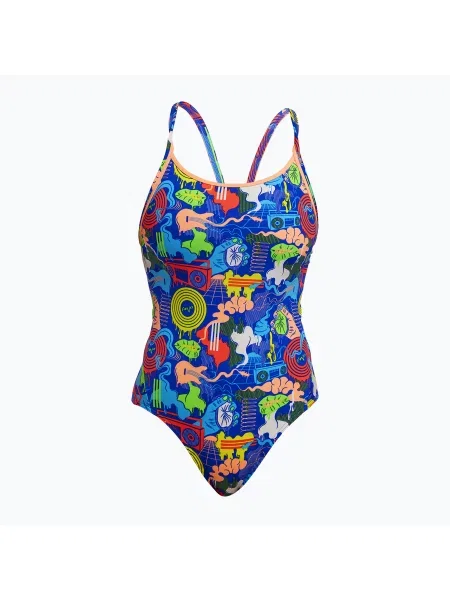 Дамски бански костюм от една част Funkita Diamond Back One Piece blues baby синьо