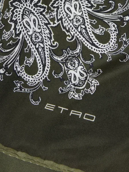 Fular Etro cu model floral verde